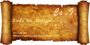 Csáki Ibolya névjegykártya
